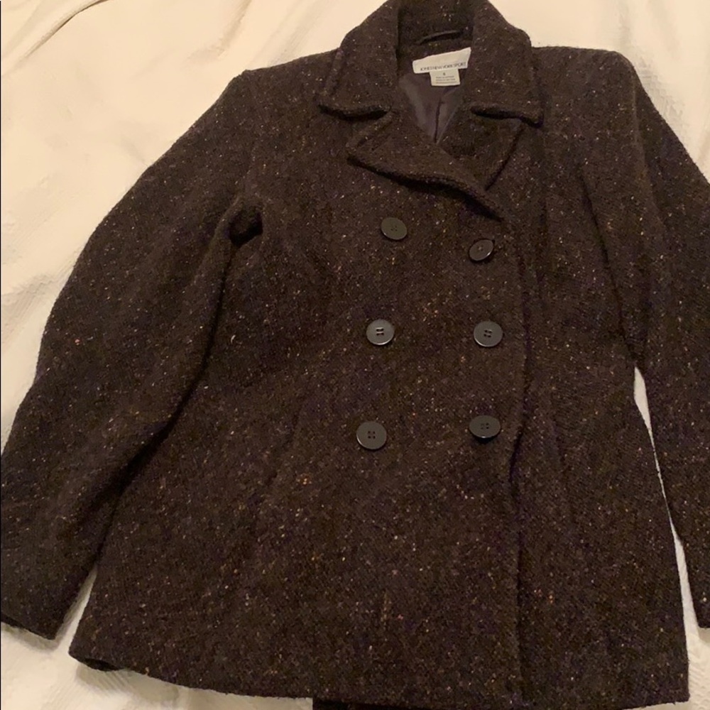 Brown tweed wool coat